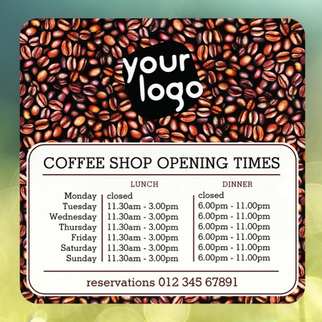   Custom Logo Opening Lunch Dinner Hours Cafeteria (Creator Uploaded)