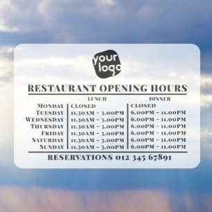  Custom Logo Opening Lunch Dinner Hours Restaurant