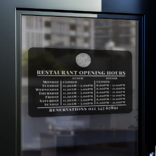  Custom Logo Opening Lunch Dinner Hours Restaurant