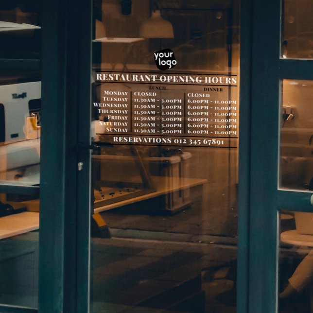  Custom Logo Opening Lunch Dinner Hours Restaurant (Creator Uploaded)