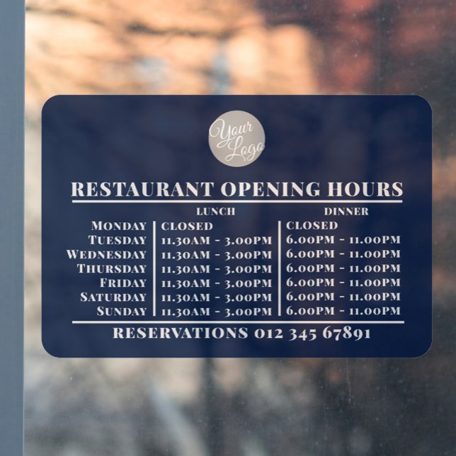  Custom Logo Opening Lunch Dinner Hours Restaurant (Creator Uploaded)