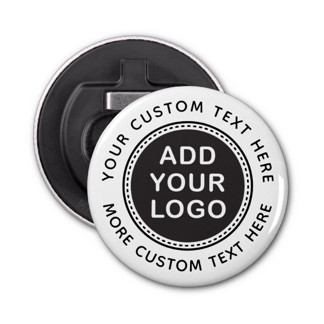 Custom logo or graphic with personalised text bottle opener (Front)