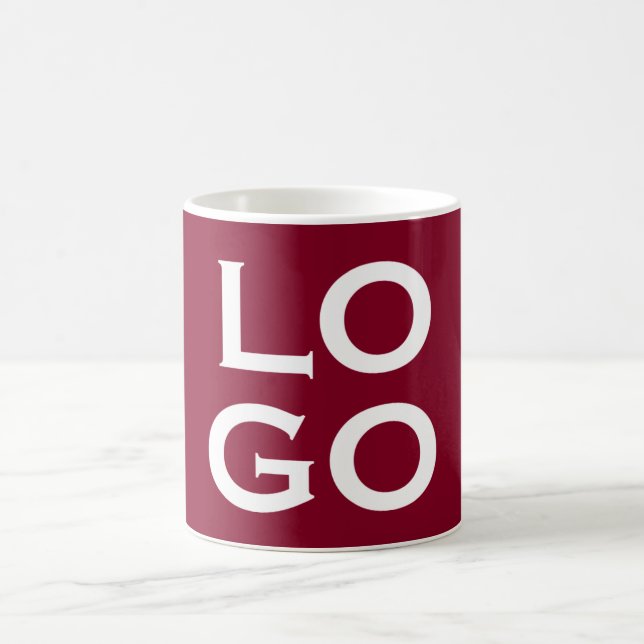 Custom Logo or Image on Burgundy Coffee Mug (Center)