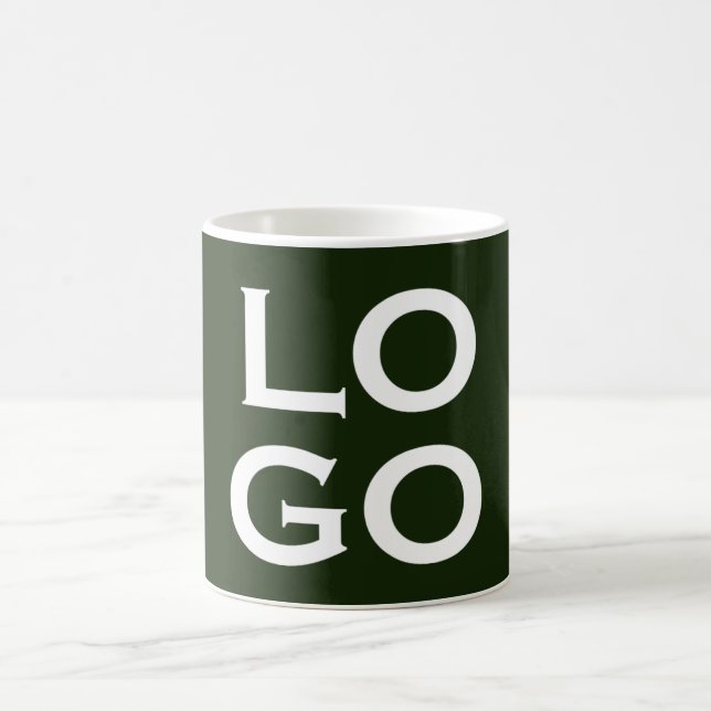 Custom Logo or Image on Forest Green Coffee Mug (Center)