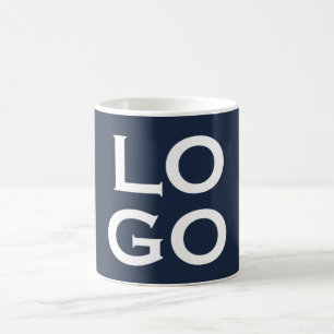 Custom Logo or Image on Navy Blue Coffee Mug