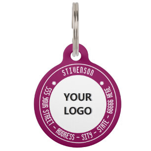 Custom Logo or Photo Address Name Your Pet ID Tag