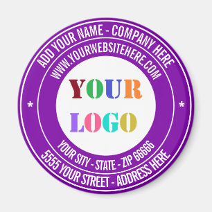 Custom Logo or Photo and Text Magnet - Your Colors