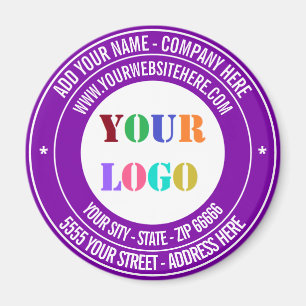 Custom Logo or Photo and Text Magnet - Your Colour