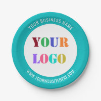 Custom Logo or Photo and Text Paper Plates Example