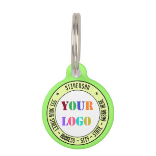 Custom Logo or Photo Info Name Pet ID Tag Template