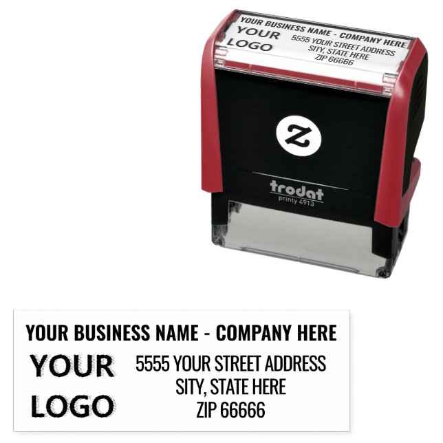 Custom Logo or Photo Return Address Stamp Example (In Situ)