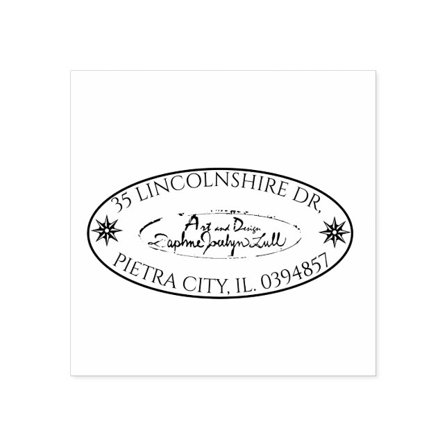 Custom Logo Oval Return Address Rubber Stamp (Imprint)