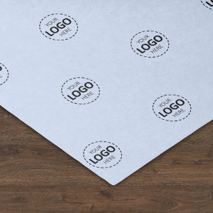 Custom Logo Pattern Baby Blue Promotional Tissue Paper