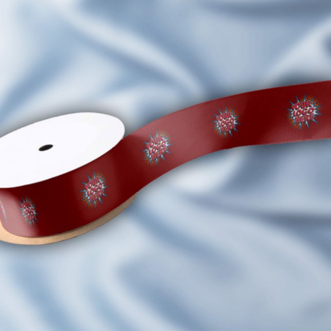 Custom Logo Pattern Red Promotional 1.5" Satin Ribbon (Creator Uploaded)