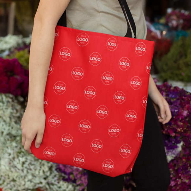 Custom Logo Pattern Red Promotional Tote Bag (Creator Uploaded)