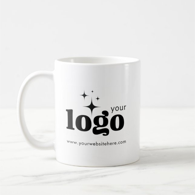 Custom Logo  – Personalised Business Branded Coffee Mug (Left)