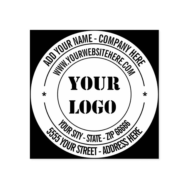 Custom Logo - Photo, Address, Name, Website, Colou Rubber Stamp (Imprint)