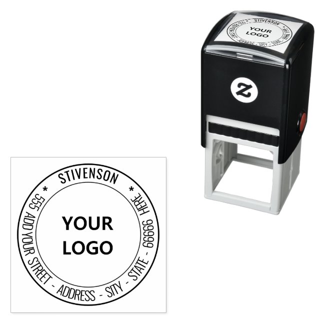 Custom Logo Photo Address Round Self-inking Stamp (In Situ)