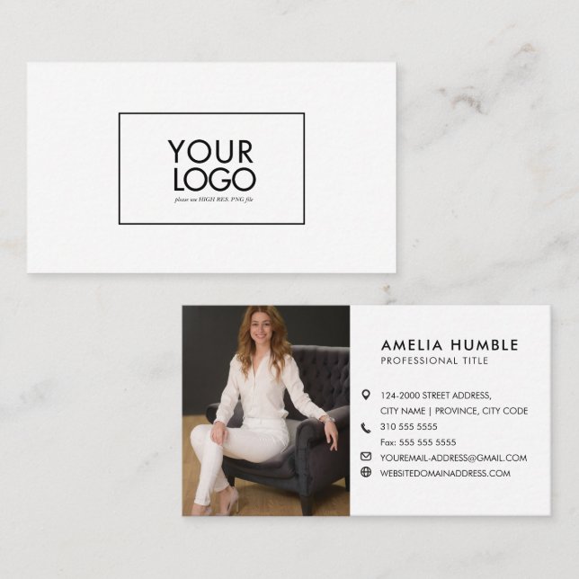 Custom Logo & Photo Business card template (Front/Back)