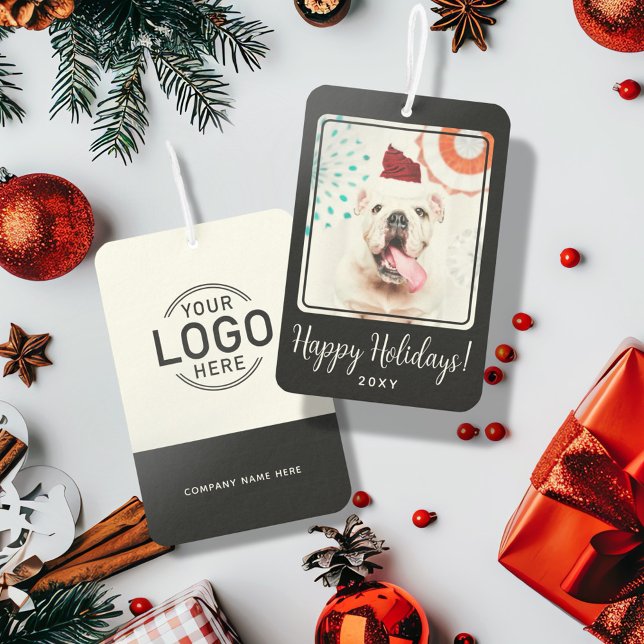 Custom Logo Photo Happy Holidays Business Gift Car Air Freshener (Creator Uploaded)