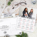 Custom Logo Photo Minimal Calendar 2025 Business Holiday Postcard<br><div class="desc">Ring in the new year with our Modern Minimalist Custom Logo and Photo Business Holiday Postcard Calendar for 2025. This sleek, contemporary postcard is fully customisable with a horizontal photo of your team, blending professionalism with a personal touch. The front showcases a clean white calendar from January to December, while...</div>