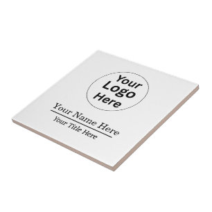 Custom Logo Photo Name Simple Minimal Ceramic Tile