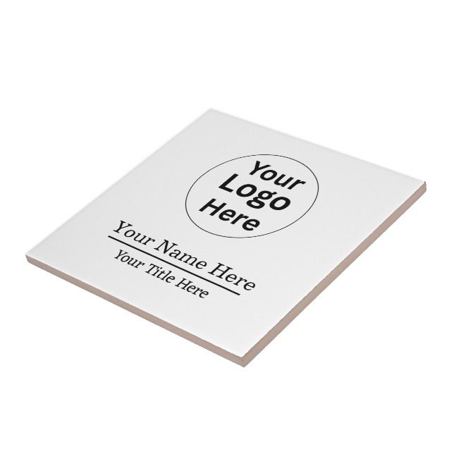 Custom Logo Photo Name Simple  Minimal  Ceramic Tile (Side)