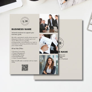 Custom Logo Photo QR Professional Business Flyer