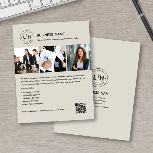 Custom Logo Photo QR Professional Business Flyer