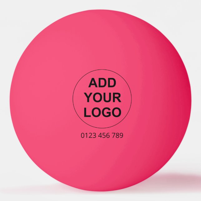Custom Logo Ping Pong Ball - Pink (Front)