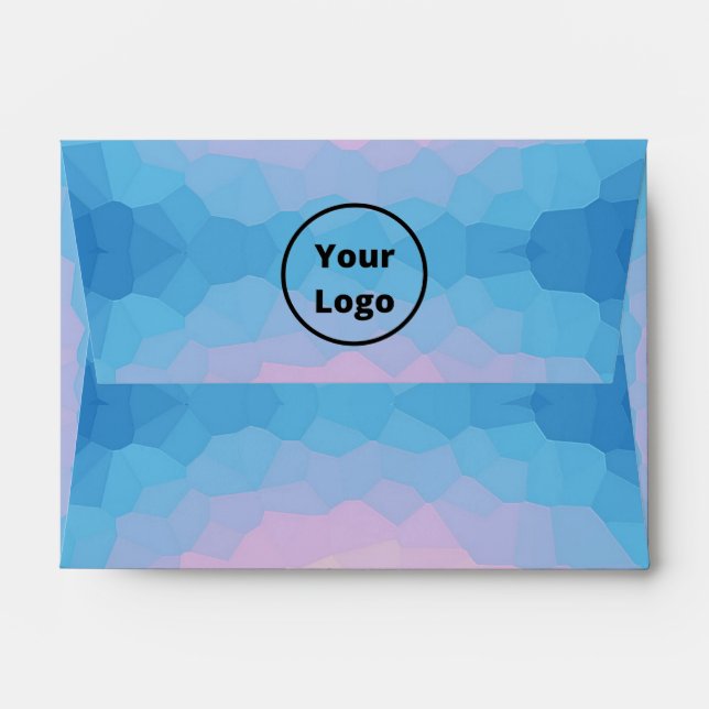 Custom logo pink and blue mosaic envelope (Back (Top Flap))