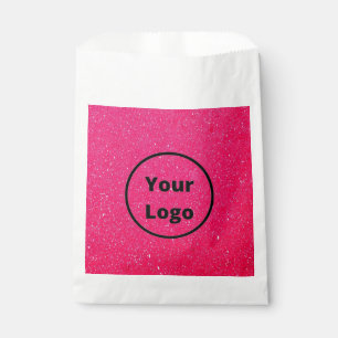 Custom logo pink rough surface print favour bag