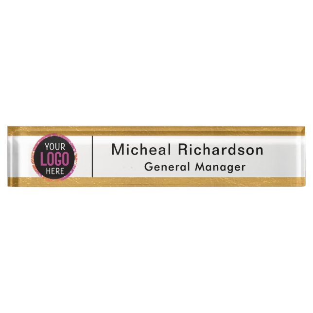 Custom Logo Professional Desk  Nameplate (Front)