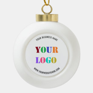 Custom Logo Promotional Business Personalised Ceramic Ball Christmas Ornament