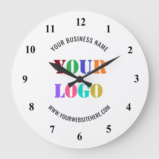 Custom Logo Promotional Business Personalised   Large Clock (Front)