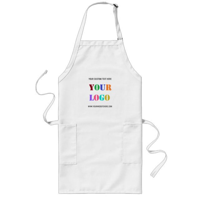 Custom Logo Promotional Business Personalised Long Apron (Front)