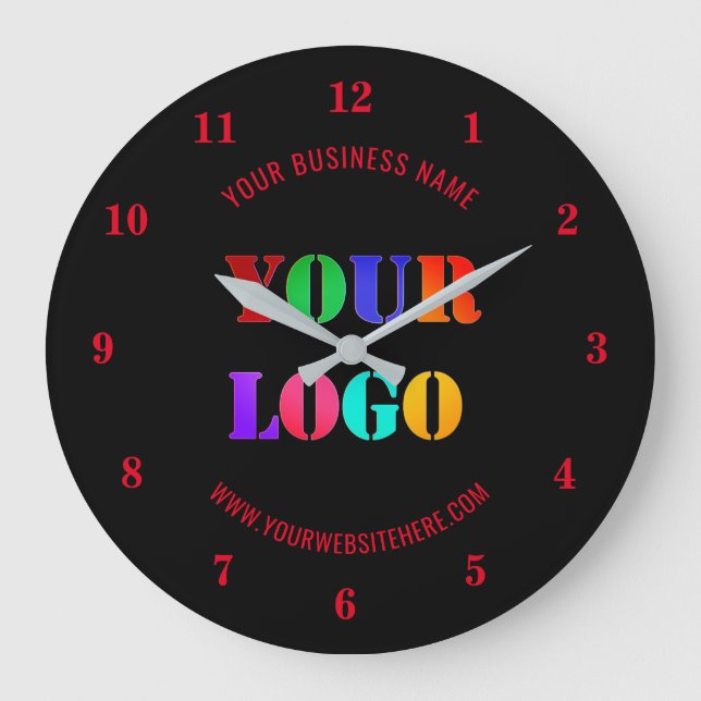Custom Logo Promotional Business - Your Colours Large Clock (Front)