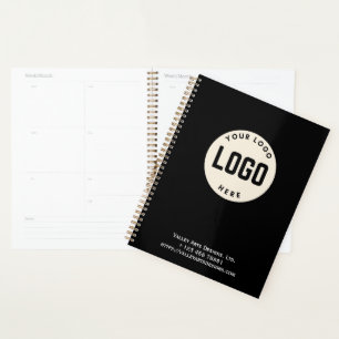 Custom Logo Promotional Notebook, Black Planner