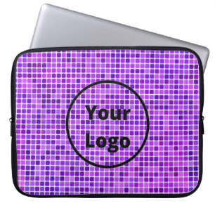 Custom logo purple blocks laptop sleeve
