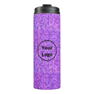 Custom logo purple blocks thermal tumbler