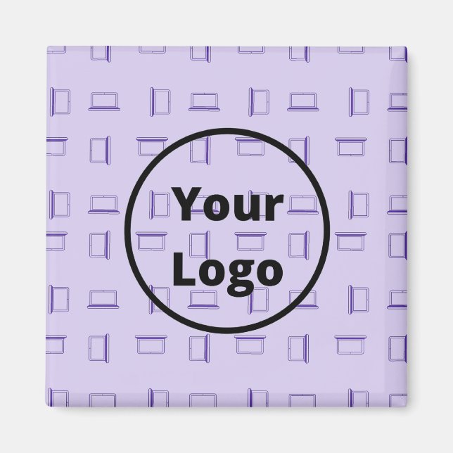 Custom logo purple laptop pattern magnet (Front)