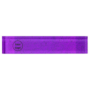 Custom logo purple rough surface print nameplate