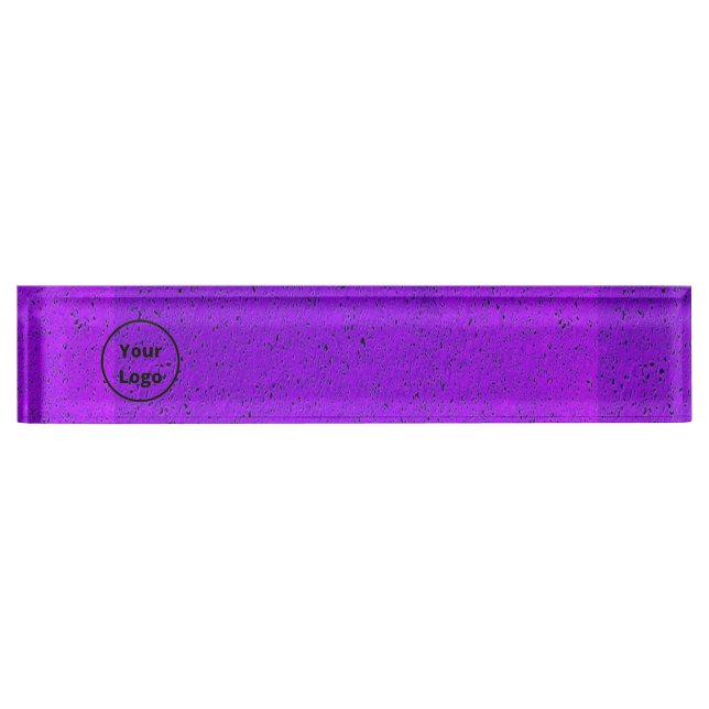 Custom logo purple rough surface print nameplate (Front)