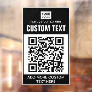 Custom logo, QR code and text