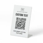 Custom logo, QR code and text white or any colour