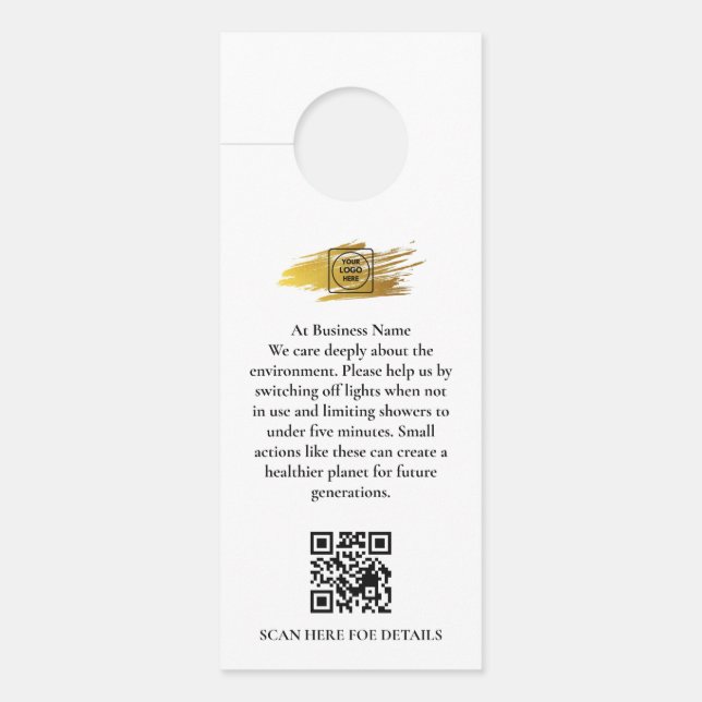 Custom Logo QR Code Hotel door sign (Front)