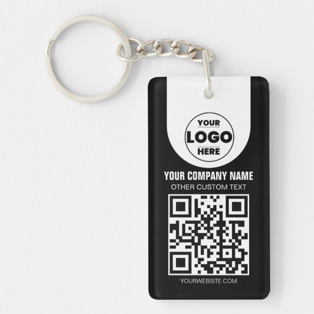 Custom Logo & QR Code Keychain | Business Promo Gi (Front)