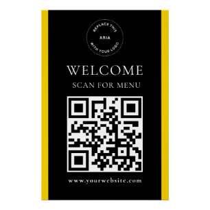 Custom Logo QR Code Modern Glossy Poster