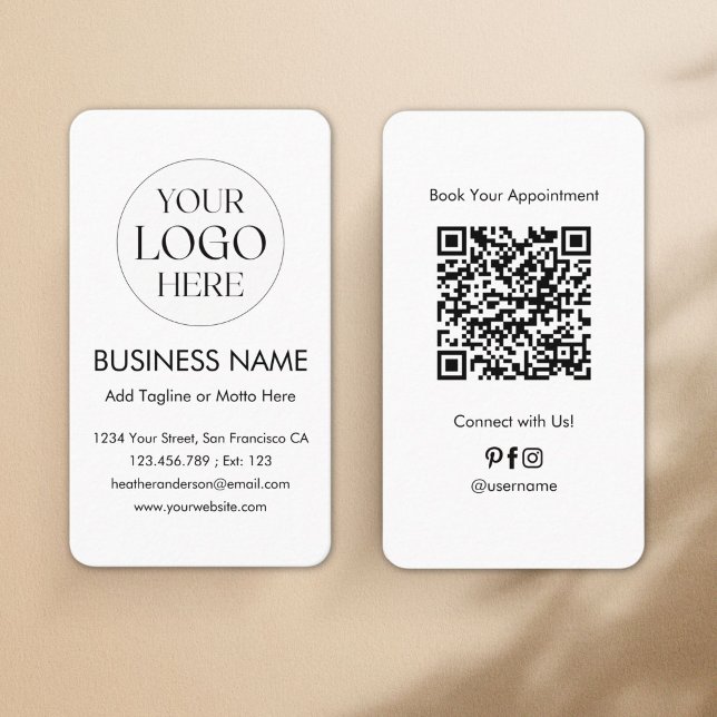 Custom Logo QR Code Modern Minimalist Professional Business Card (Creator Uploaded)