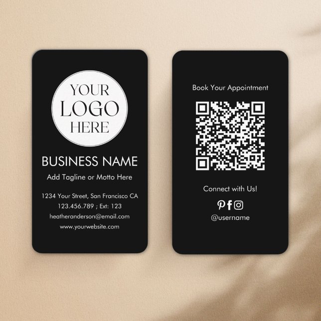 Custom Logo QR Code Modern Minimalist Professional Business Card (Creator Uploaded)